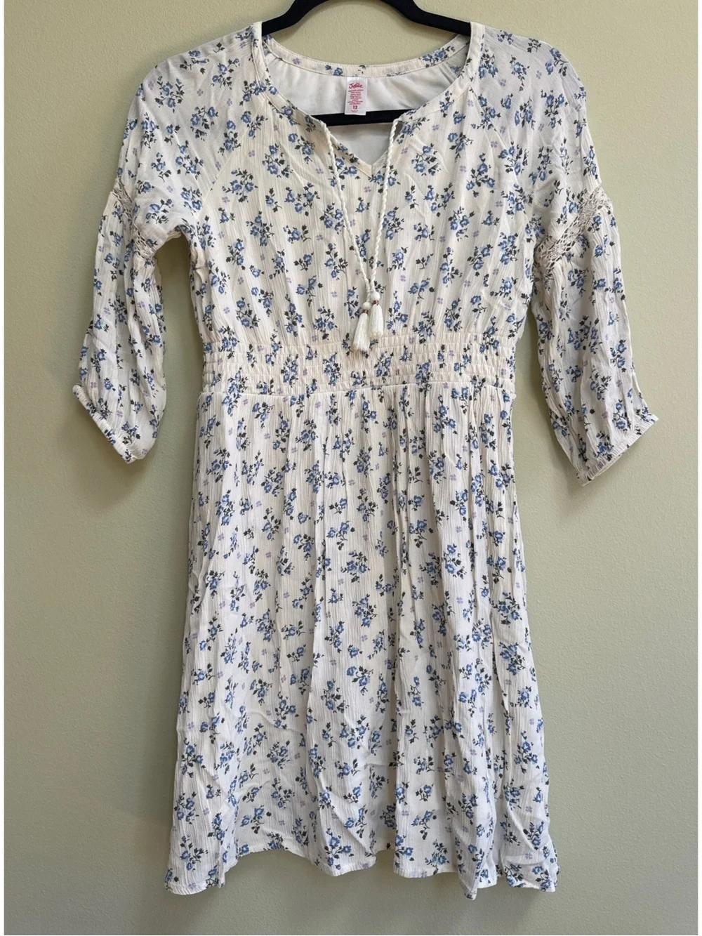 Lightweight Dress with Blue Floral Print